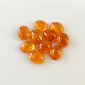 18.20 Carat Spessartite Garnet 8x6mm Smooth Oval Shape A Grade Cabochons Parcel - Total 10 Pcs.