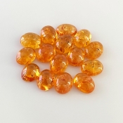 27 Carat Spessartite Garnet 8x6mm Smooth Oval Shape A Grade Cabochons Parcel - Total 15 Pcs.