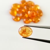 27 Carat Spessartite Garnet 8x6mm Smooth Oval Shape A Grade Cabochons Parcel - Total 15 Pcs.