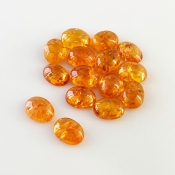 27 Carat Spessartite Garnet 8x6mm Smooth Oval Shape A Grade Cabochons Parcel - Total 15 Pcs.
