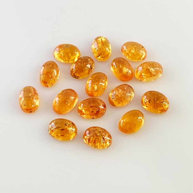 13 Carat Spessartite Garnet 6x4mm Smooth Oval Shape AA Grade Cabochons Parcel - Total 16 Pcs.