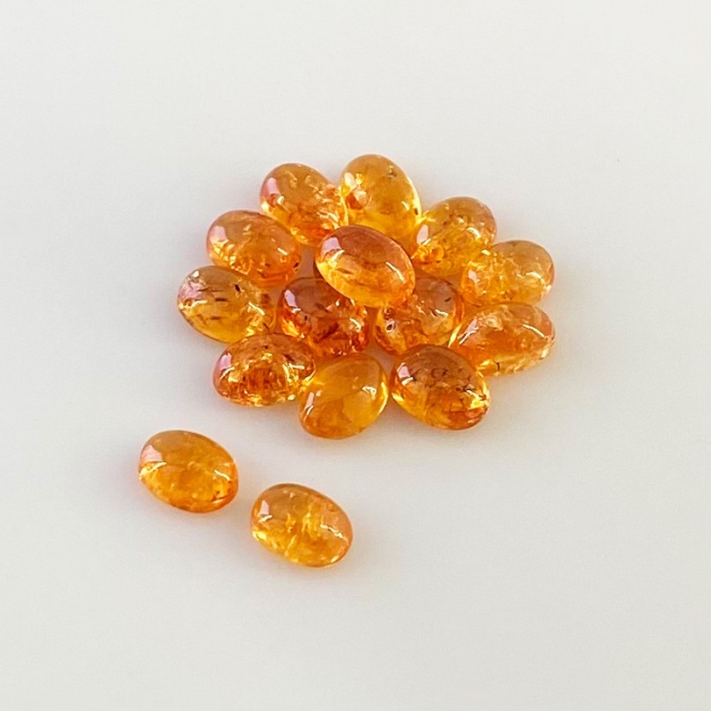 13 Carat Spessartite Garnet 6x4mm Smooth Oval Shape AA Grade Cabochons Parcel - Total 16 Pcs.