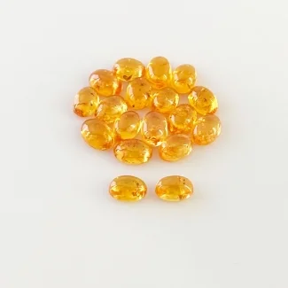 12.80 Carat Spessartite Garnet 6x4mm Smooth Oval Shape AA Grade Cabochons Parcel - Total 18 Pcs.