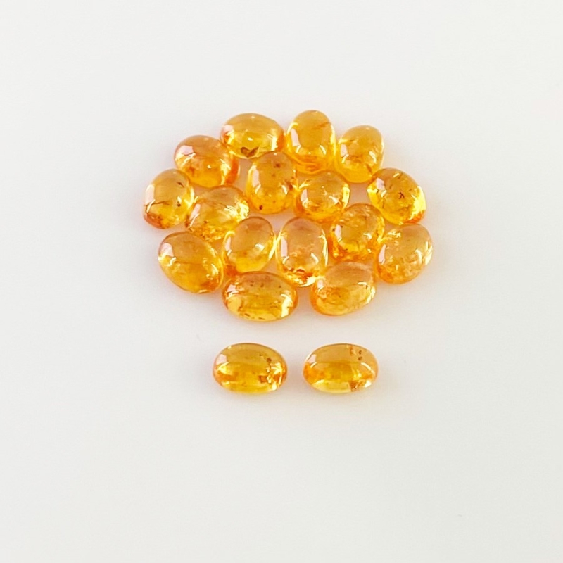 12.80 Carat Spessartite Garnet 6x4mm Smooth Oval Shape AA Grade Cabochons Parcel - Total 18 Pcs.