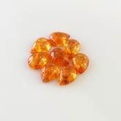 12.80 Carat Spessartite Garnet 8x6mm Smooth Pear Shape AA Grade Cabochons Parcel - Total 8 Pcs.