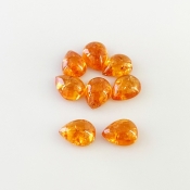 12.80 Carat Spessartite Garnet 8x6mm Smooth Pear Shape AA Grade Cabochons Parcel - Total 8 Pcs.