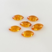 9 Carat Spessartite Garnet 10x5mm Smooth Marquise Shape AA Grade Cabochons Parcel - Total 6 Pcs.