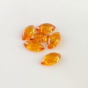 9 Carat Spessartite Garnet 10x5mm Smooth Marquise Shape AA Grade Cabochons Parcel - Total 6 Pcs.