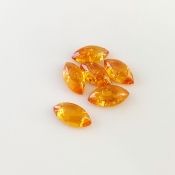 9 Carat Spessartite Garnet 10x5mm Smooth Marquise Shape AA Grade Cabochons Parcel - Total 6 Pcs.