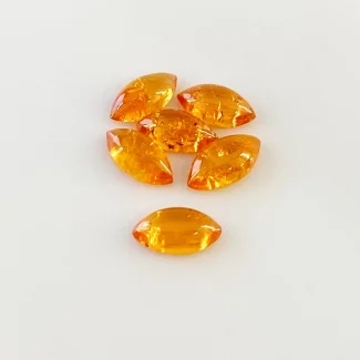 9 Carat Spessartite Garnet 10x5mm Smooth Marquise Shape AA Grade Cabochons Parcel - Total 6 Pcs.