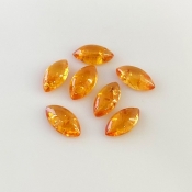 10.20 Carat Spessartite Garnet 10x5mm Smooth Marquise Shape AA Grade Cabochons Parcel - Total 7 Pcs.