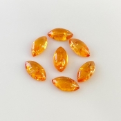10.20 Carat Spessartite Garnet 10x5mm Smooth Marquise Shape AA Grade Cabochons Parcel - Total 7 Pcs.