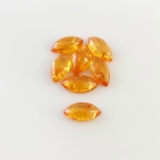 10.20 Carat Spessartite Garnet 10x5mm Smooth Marquise Shape AA Grade Cabochons Parcel - Total 7 Pcs.
