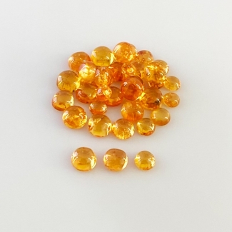 16.40 Carat Spessartite Garnet 3-4.5mm Smooth Round Shape AA Grade Cabochons Parcel - Total 34 Pcs.