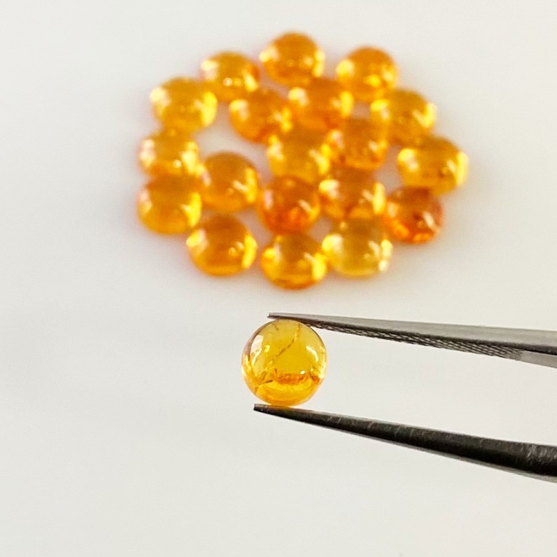 18.60 Carat Spessartite Garnet 5.5mm Smooth Round Shape AA Grade Cabochons Parcel - Total 20 Pcs.
