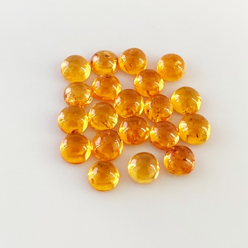 18.60 Carat Spessartite Garnet 5.5mm Smooth Round Shape AA Grade Cabochons Parcel - Total 20 Pcs.