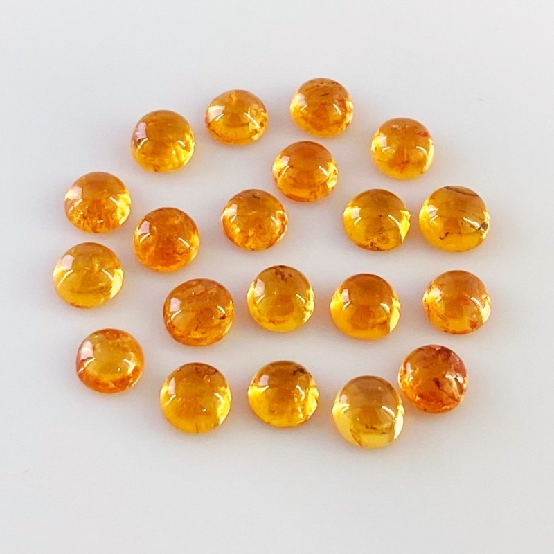 18.60 Carat Spessartite Garnet 5.5mm Smooth Round Shape AA Grade Cabochons Parcel - Total 20 Pcs.