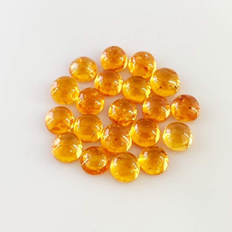 18.60 Carat Spessartite Garnet 5.5mm Smooth Round Shape AA Grade Cabochons Parcel - Total 20 Pcs.