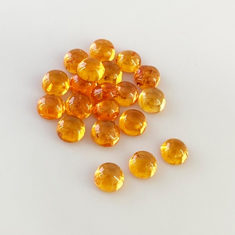 18.60 Carat Spessartite Garnet 5.5mm Smooth Round Shape AA Grade Cabochons Parcel - Total 20 Pcs.