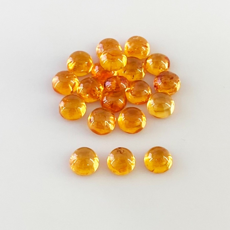 18.60 Carat Spessartite Garnet 5.5mm Smooth Round Shape AA Grade Cabochons Parcel - Total 20 Pcs.