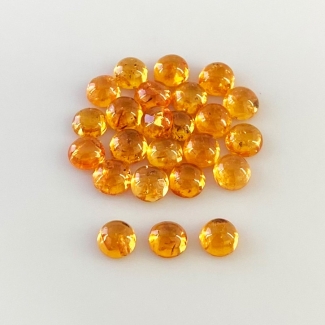 18.95 Carat Spessartite Garnet 5mm Smooth Round Shape AA Grade Cabochons Parcel - Total 24 Pcs.