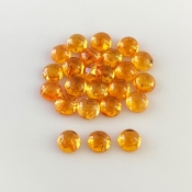 18.95 Carat Spessartite Garnet 5mm Smooth Round Shape AA Grade Cabochons Parcel - Total 24 Pcs.