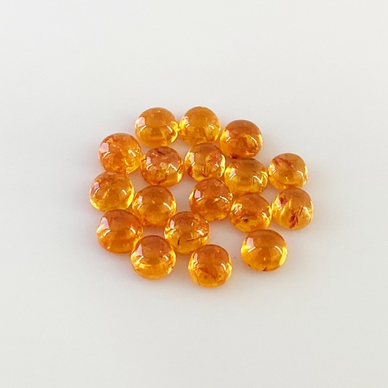 16 Carat Spessartite Garnet 5mm Smooth Round Shape AA Grade Cabochons Parcel - Total 18 Pcs.