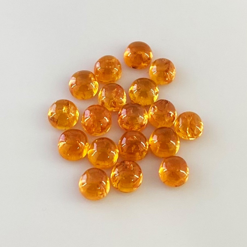 16 Carat Spessartite Garnet 5mm Smooth Round Shape AA Grade Cabochons Parcel - Total 18 Pcs.
