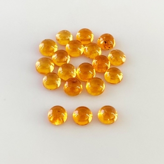 16.85 Carat Spessartite Garnet 5mm Smooth Round Shape AA Grade Cabochons Parcel - Total 20 Pcs.