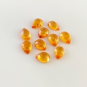 10.60 Carat Spessartite Garnet 7x5mm Smooth Pear Shape AA Grade Cabochons Parcel - Total 10 Pcs.