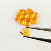 10.60 Carat Spessartite Garnet 7x5mm Smooth Pear Shape AA Grade Cabochons Parcel - Total 10 Pcs.