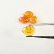 9.90 Carat Spessartite Garnet 9x7mm Smooth Pear Shape AA Grade Cabochons Parcel - Total 4 Pcs.