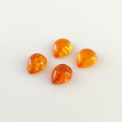 9.90 Carat Spessartite Garnet 9x7mm Smooth Pear Shape AA Grade Cabochons Parcel - Total 4 Pcs.