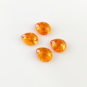 10.05 Carat Spessartite Garnet 9x7mm Smooth Pear Shape AA Grade Cabochons Parcel - Total 4 Pcs.