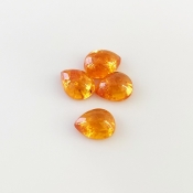 10.05 Carat Spessartite Garnet 9x7mm Smooth Pear Shape AA Grade Cabochons Parcel - Total 4 Pcs.
