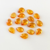 13.50 Carat Spessartite Garnet 7x5mm Smooth Pear Shape AA Grade Cabochons Parcel - Total 16 Pcs.