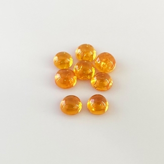 11.70 Carat Spessartite Garnet 6mm Smooth Round Shape AA Grade Cabochons Parcel - Total 8 Pcs.