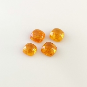 8.60 Carat Spessartite Garnet 6-7mm Smooth Square Cushion Shape AA Grade Cabochons Parcel - Total 4 Pcs.