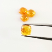 8.60 Carat Spessartite Garnet 6-7mm Smooth Square Cushion Shape AA Grade Cabochons Parcel - Total 4 Pcs.