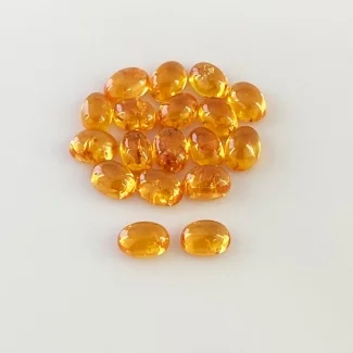 14.50 Carat Spessartite Garnet 6x4mm Smooth Oval Shape AA Grade Cabochons Parcel - Total 18 Pcs.