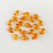 12.60 Carat Spessartite Garnet 6x4mm Smooth Pear Shape AA Grade Cabochons Parcel - Total 19 Pcs.