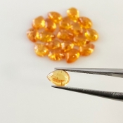 12.60 Carat Spessartite Garnet 6x4mm Smooth Pear Shape AA Grade Cabochons Parcel - Total 19 Pcs.