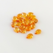 12.60 Carat Spessartite Garnet 6x4mm Smooth Pear Shape AA Grade Cabochons Parcel - Total 19 Pcs.