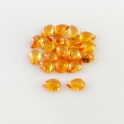 12.60 Carat Spessartite Garnet 6x4mm Smooth Pear Shape AA Grade Cabochons Parcel - Total 19 Pcs.