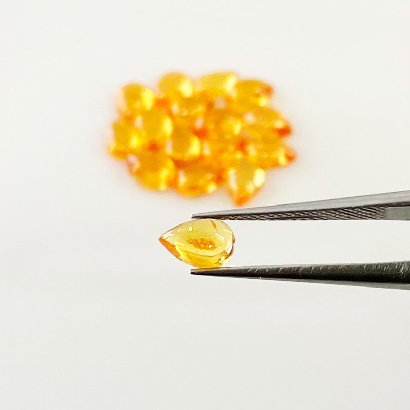 9.95 Carat Spessartite Garnet 6x4mm Smooth Pear Shape AA Grade Cabochons Parcel - Total 16 Pcs.