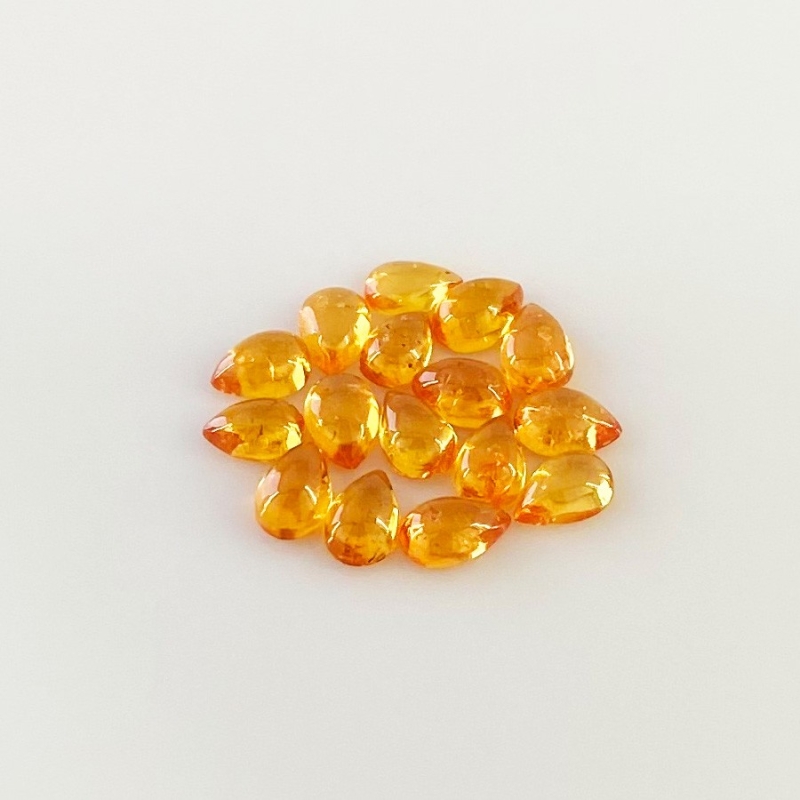 9.95 Carat Spessartite Garnet 6x4mm Smooth Pear Shape AA Grade Cabochons Parcel - Total 16 Pcs.