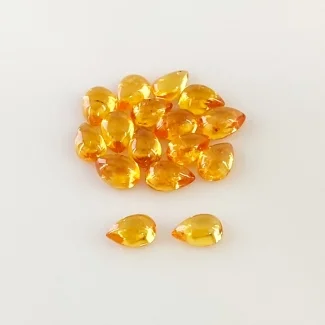 9.95 Carat Spessartite Garnet 6x4mm Smooth Pear Shape AA Grade Cabochons Parcel - Total 16 Pcs.
