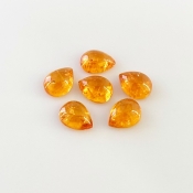 10.15 Carat Spessartite Garnet 8x6mm Smooth Pear Shape AA Grade Cabochons Parcel - Total 6 Pcs.
