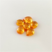 9.40 Carat Spessartite Garnet 8x6mm Smooth Pear Shape AA Grade Cabochons Parcel - Total 6 Pcs.