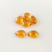 9.40 Carat Spessartite Garnet 8x6mm Smooth Pear Shape AA Grade Cabochons Parcel - Total 6 Pcs.